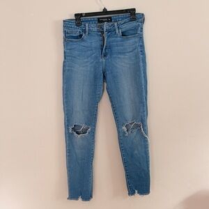 Just Black Light Blue Distressed Skinny Jeans 29 denim